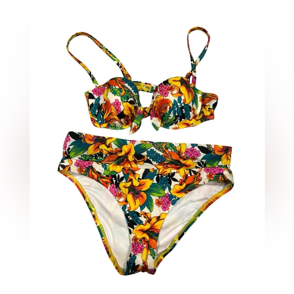 Victoria Secret Floral Bikini Set Underwire Top